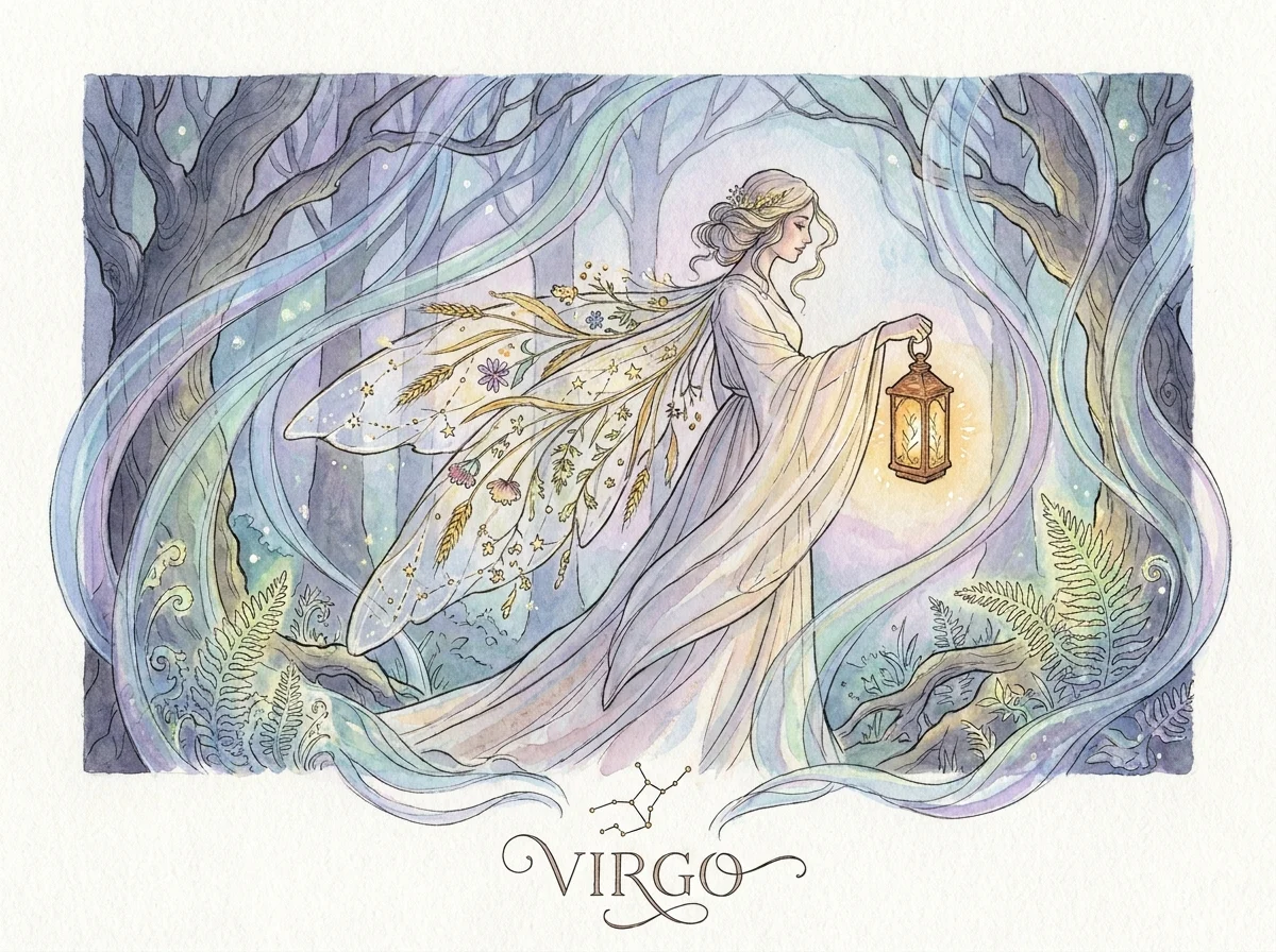Virgo horoscope sign illustration